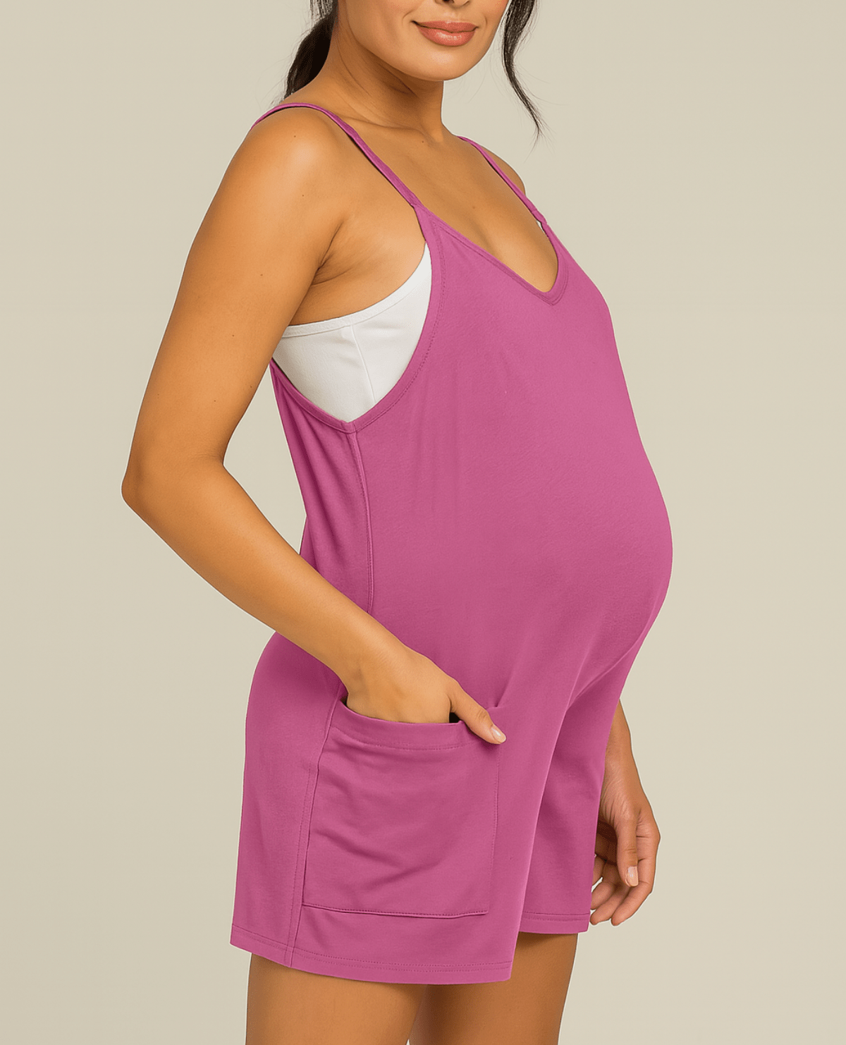 Oversized Jumpsuit Shorts - Maternity & Postpartum - Lunettaco