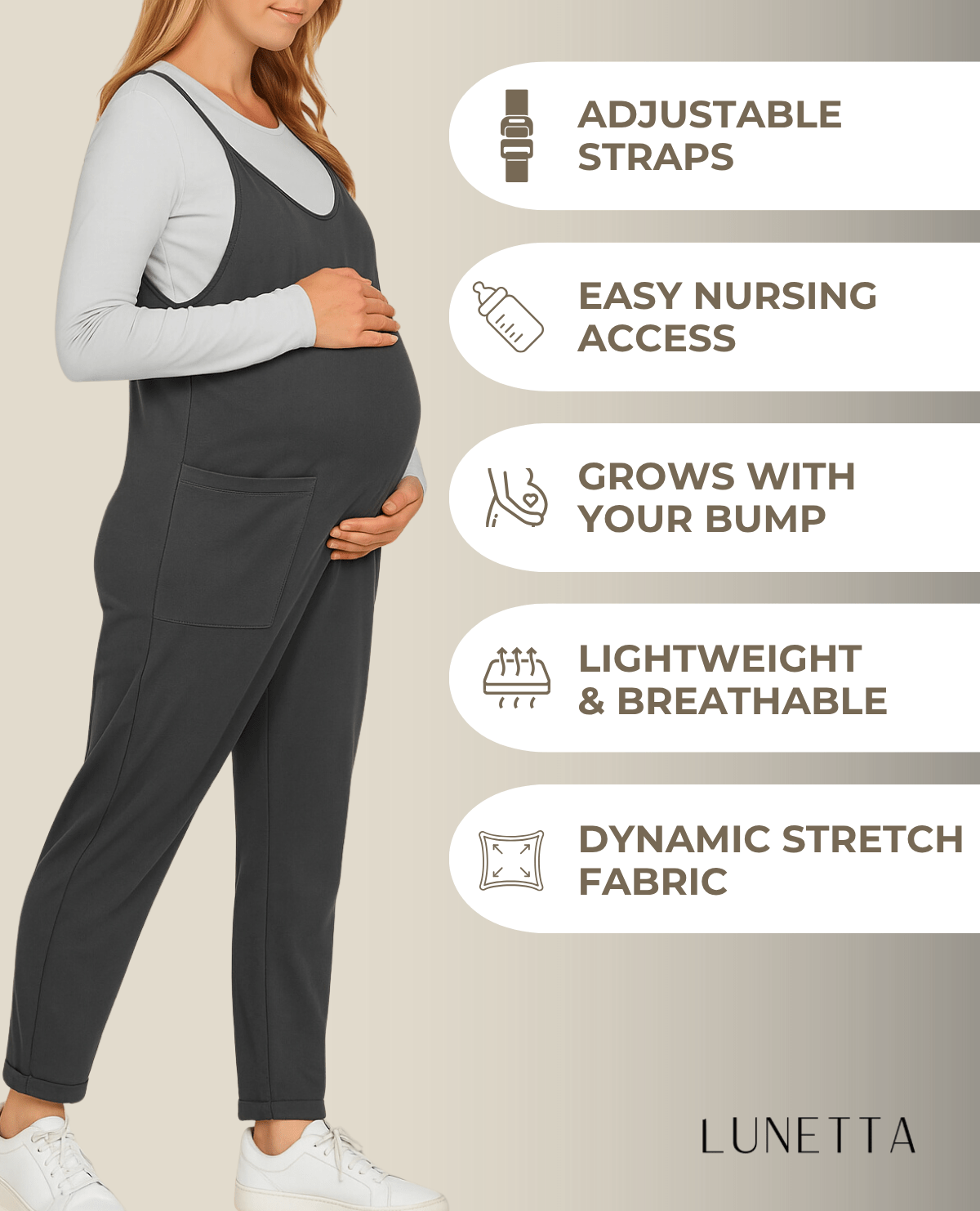 Oversized Jumpsuit - Maternity & Postpartum - Lunettaco