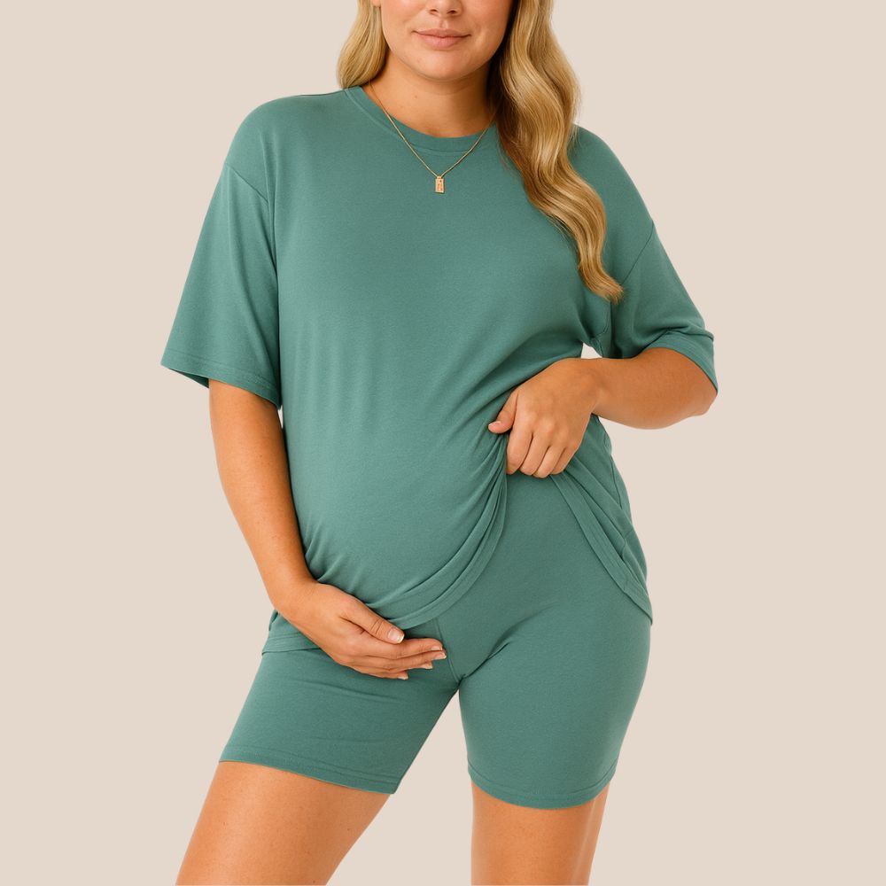 Maternity Comfort Tee & Shorts Two-Piece - Lunettaco