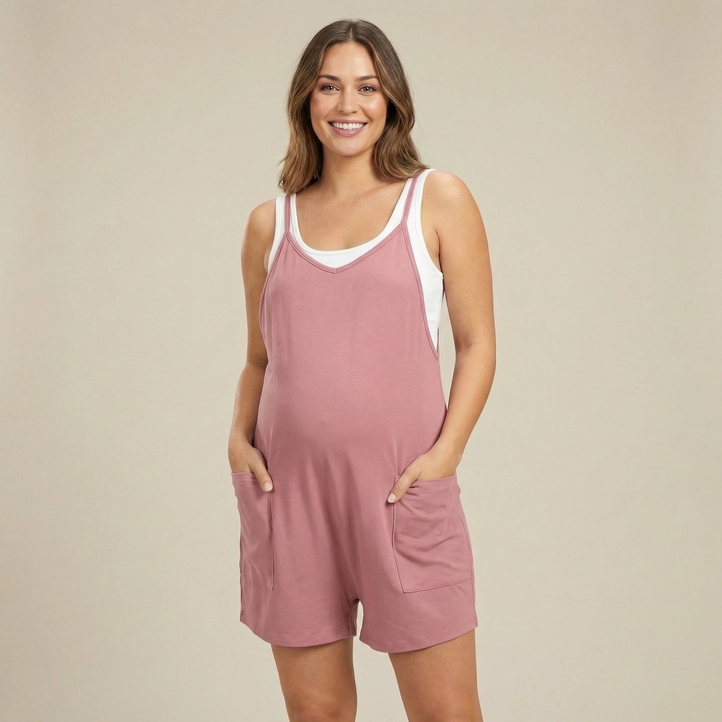 Oversized Jumpsuit Shorts - Maternity & Postpartum