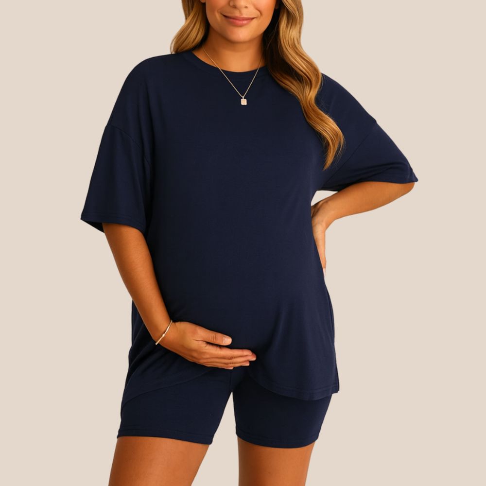 Maternity Comfort Tee & Shorts Two-Piece - Lunettaco