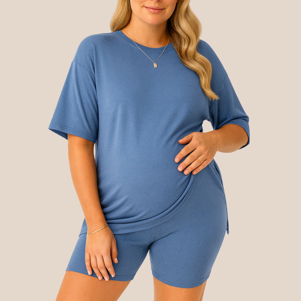 Maternity Comfort Tee & Shorts Two-Piece - Lunettaco